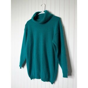 Hastings & Smith Women's Teal Green Turtleneck Sweater Medium Knit Quiet Luxury